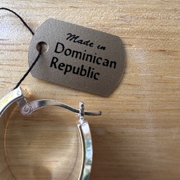 VTG Classic Hoop Earrings 0.75" Leverback Made In DR 925 Sterling‎ 4.4g NWT - Picture 4 of 8